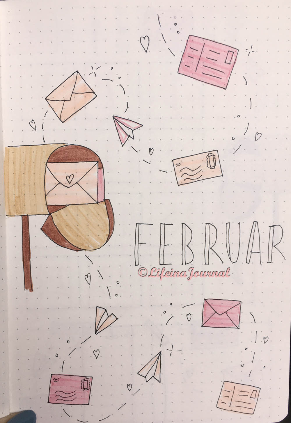 bullet journal coverpage february 2021